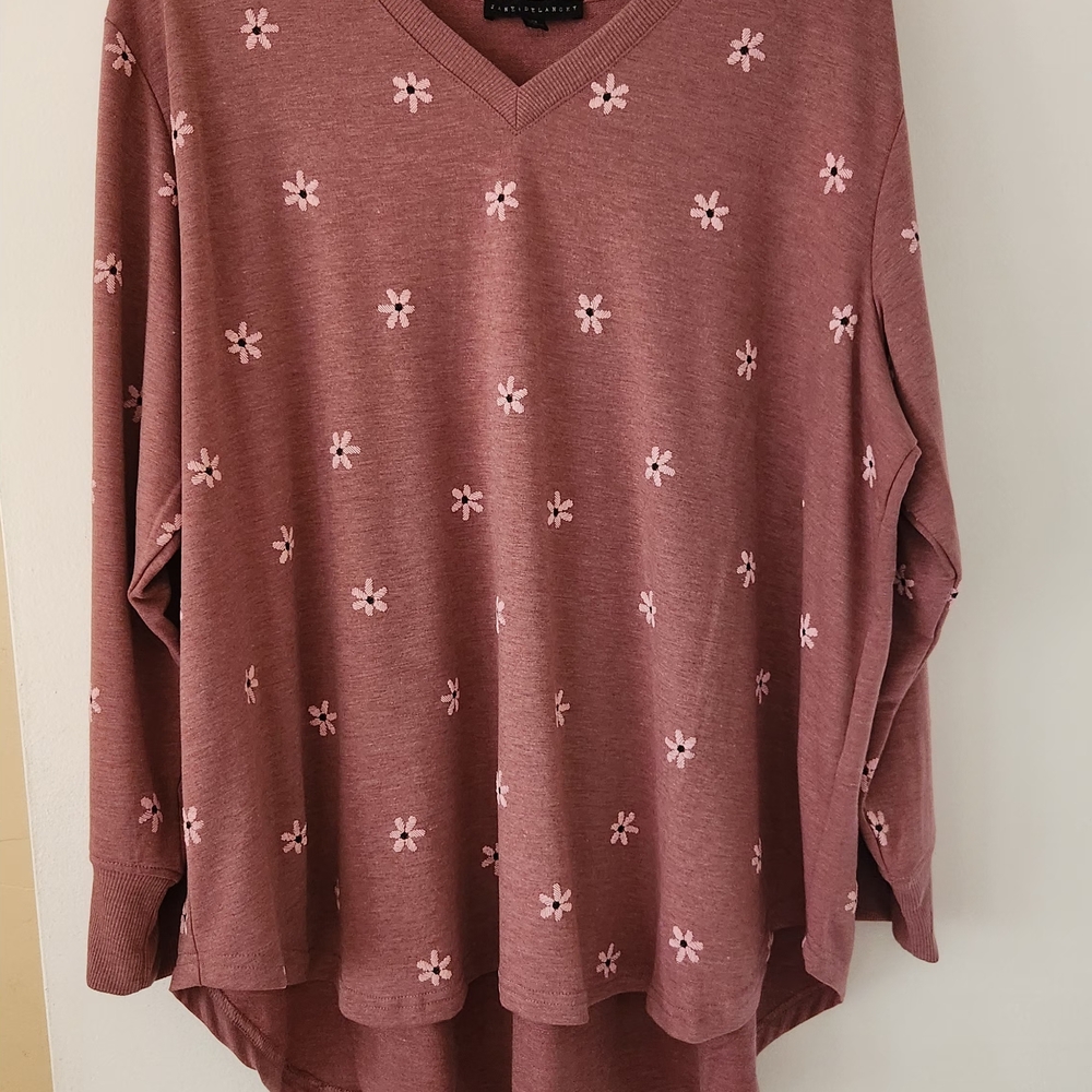 Jane and Delancey Pink V-Neck Sweater